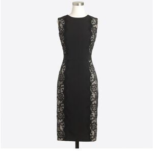J Crew Black Lace Panel Dress
